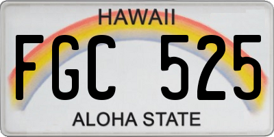 HI license plate FGC525