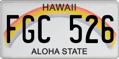 HI license plate FGC526