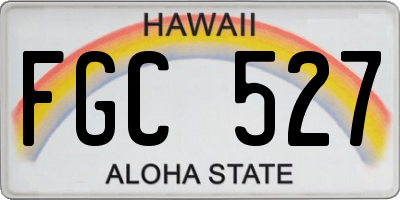HI license plate FGC527