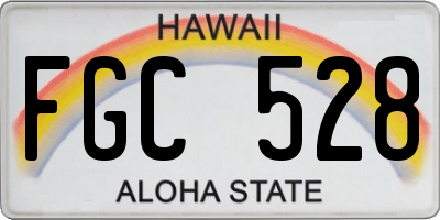 HI license plate FGC528