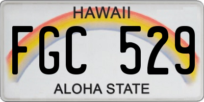 HI license plate FGC529