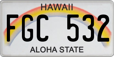 HI license plate FGC532