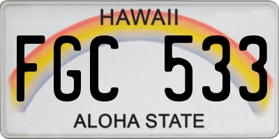 HI license plate FGC533
