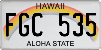 HI license plate FGC535