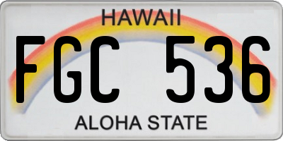 HI license plate FGC536