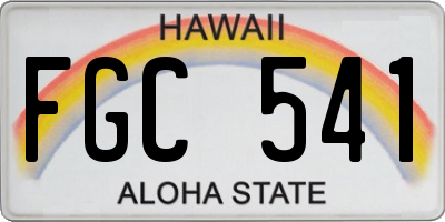 HI license plate FGC541