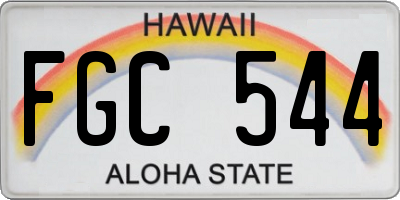 HI license plate FGC544