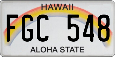 HI license plate FGC548