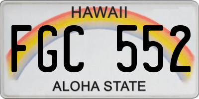 HI license plate FGC552