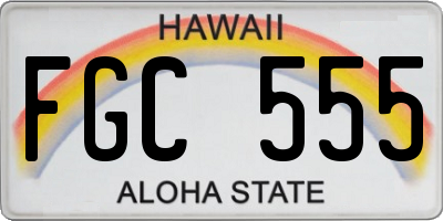 HI license plate FGC555