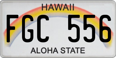 HI license plate FGC556