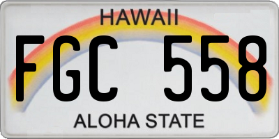 HI license plate FGC558