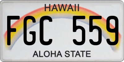 HI license plate FGC559