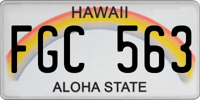 HI license plate FGC563