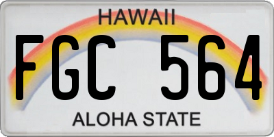 HI license plate FGC564