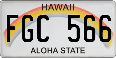HI license plate FGC566