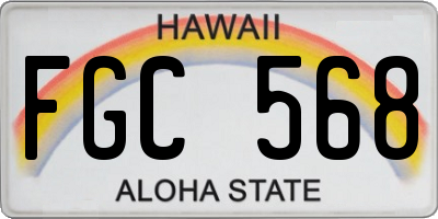 HI license plate FGC568