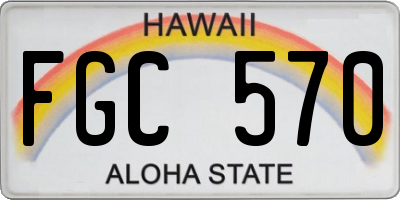 HI license plate FGC570