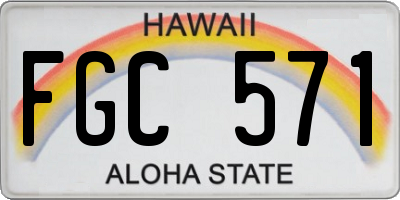 HI license plate FGC571