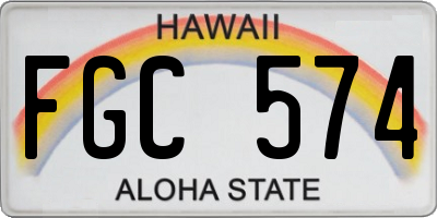 HI license plate FGC574