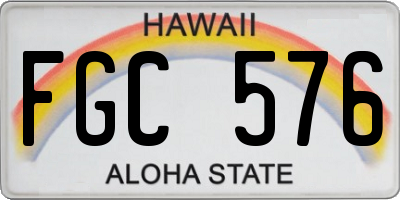 HI license plate FGC576