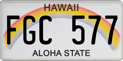 HI license plate FGC577
