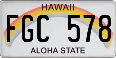 HI license plate FGC578