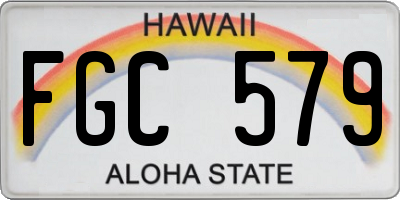 HI license plate FGC579