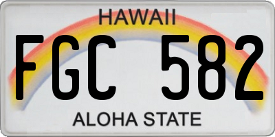 HI license plate FGC582