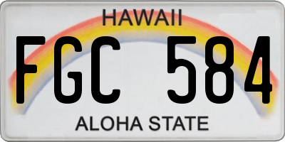 HI license plate FGC584