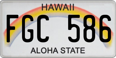HI license plate FGC586