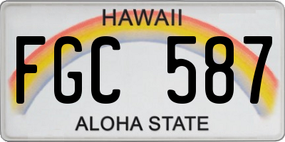 HI license plate FGC587
