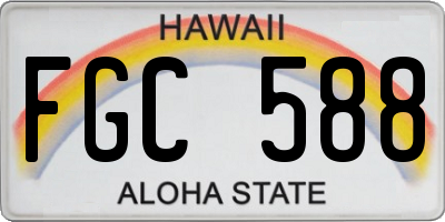 HI license plate FGC588
