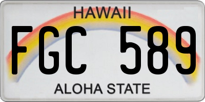 HI license plate FGC589