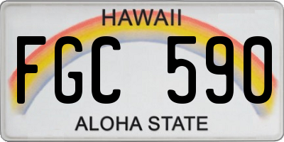 HI license plate FGC590