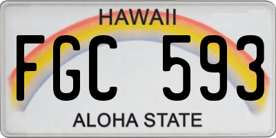 HI license plate FGC593
