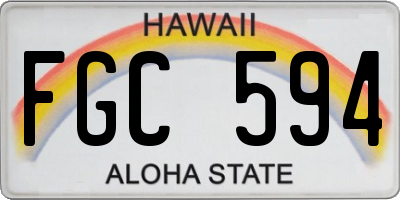 HI license plate FGC594