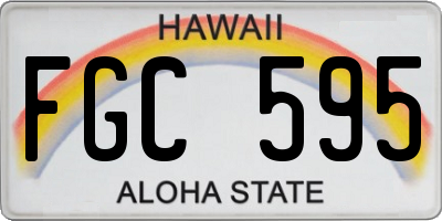HI license plate FGC595
