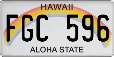 HI license plate FGC596