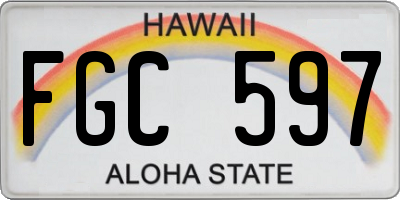 HI license plate FGC597