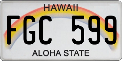 HI license plate FGC599