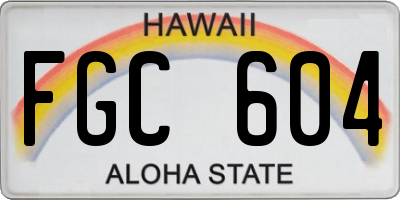 HI license plate FGC604
