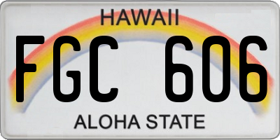 HI license plate FGC606