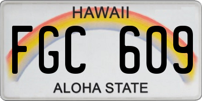 HI license plate FGC609