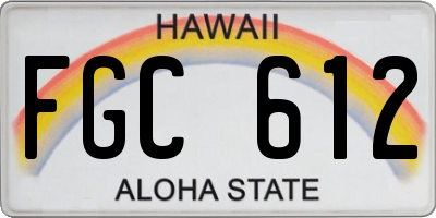 HI license plate FGC612