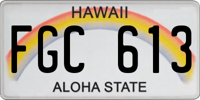 HI license plate FGC613