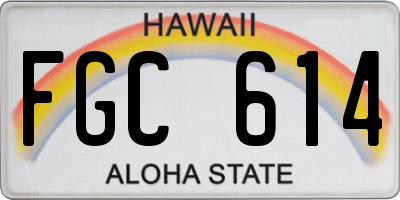 HI license plate FGC614