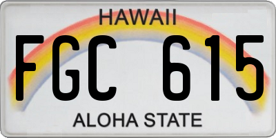 HI license plate FGC615