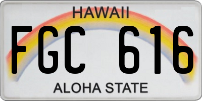 HI license plate FGC616