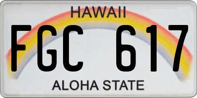 HI license plate FGC617